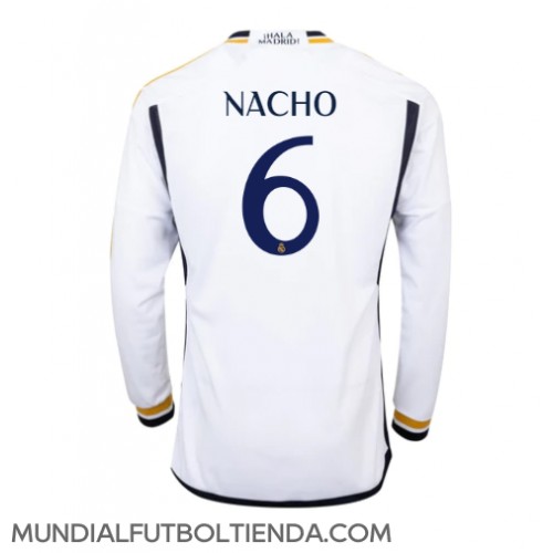 Camiseta Real Madrid Nacho #6 Primera Equipación Replica 2023-24 mangas largas